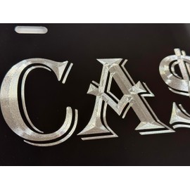 Cash $ Money Car Tag Engraved Gloss Black Silver Etched License Plate