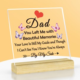 Remembrance Gifts for Loss of Dad Acrylic Plaque with Stand Loss of Dad Gift Memorial Keepsake for Father Bereavement Keepsake Condolences Funeral Remembrance Signs for Father from Daughter Son