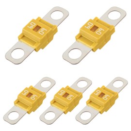 BOJACK Midi High Current Fuse Bolt-On Fuse 60A Amp Yellow for Cars, Trucks, Construction Vehicles, Buses, Caravans (Pack of 5 60A)