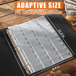 tutata Letter Size Pressed Penny Sleeves, 40-Pocket Penny Holder Sleeves, Pressed Penny Holder for Collectors, Fit 3 Ring Binder, 15 Pack