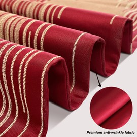 Red Texture Table Runner 120 Inches Long, Elegant Geometric Embroidery Pattern Table Runners with Luxury Tassels for Dining Room Dresser Holiday Christmas