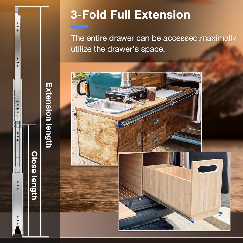 Heavy Duty Locking Drawer Slides Full Extension Runners with Lock