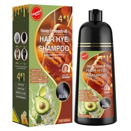 XYZCREATIVE Black Hair Dye Shampoo 3 in 1 for Women & Men 100% Gray Hair Coverage - Herbal Ingredients Natural Plant Hair Color - Hair Dye in Minutes 500ML
