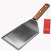 Extra Wide Spatula, Large Metal Spatula with Full Tang Wooden
