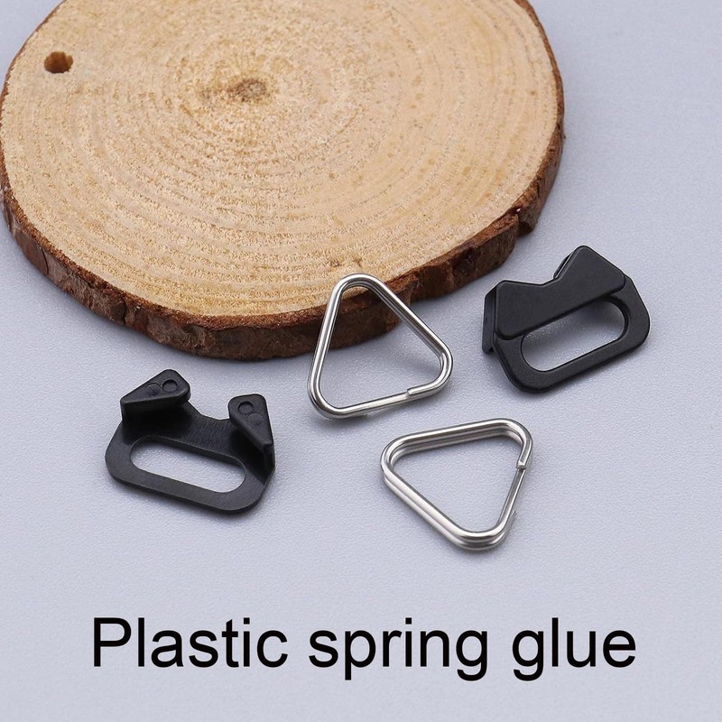 DHWEKU Set of 4 Stainless Steel Triangle Key Ring Split