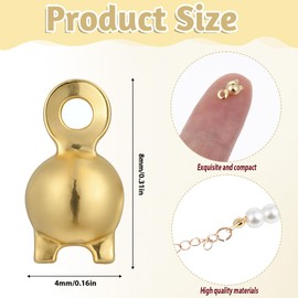 Gold Crimp Beads, 100PCS Bead Tip Knot Covers Gold Plated Twisted Spacer Beads Non Tarnish Golds Plated End Caps for Making Findings DIY Bracelets Necklaces