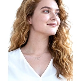 Desnuage Silver Geometric Square and Circle Pendant Necklace Simple Everyday Hypoallergenic Necklace for Women Trendy Minimalist Style