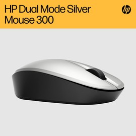 HP Dual Mode Maus (Smart TV Maus, AES verschlüsselt, Bluetooth, USB-Dongle, bis 3600 dpi) silber