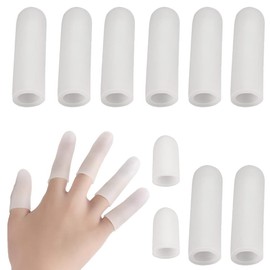 指用サポーター ジェル 指サポーター 指サック 手指保護キャップ （ホワイト10個入）フィンガーグローブ 指先 滑り止め フィンガー ケア 作業用 家事のための指の保護 男女兼用