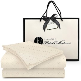 Signature Hotel Collection Queen Sheet Set - 4 Piece Soft Sheets - Hotel Luxury, Easy Care - Includes Flat Sheet, Fitted Sheet, & 2 Pillowcases Queen Hotel Sheets, Dora