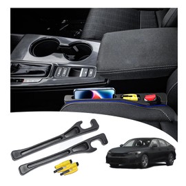 LLXGAB No Drop Seat Guard Compatible with Honda Civic,Car Seat Side Gap Filler Organizer,Drop Seat Guards for Cars(2Pcs),Emergency Keychain Car Escape Tool(2Pcs)