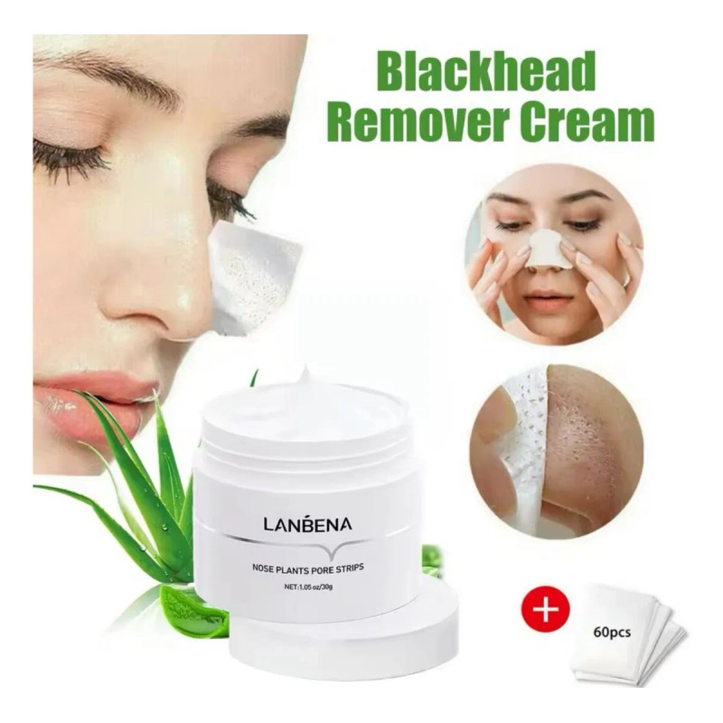 Kit Lanbena 2 cremas + 120 tiras, elimina puntos negros