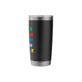 Colorful Capital Alphabet Letters Learn ABC Boy Girl Kids Stainless Steel Insulated Tumbler