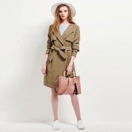 NICOLE&DORIS Women Top Handle Handbags Shoulder Bag Crossbody Bag Tassel Tote Satchel for Ladies PU Leather Pink