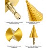 QWORK® 5-Piece Step Drill Taper Drill Bit Titanium Coated HSS