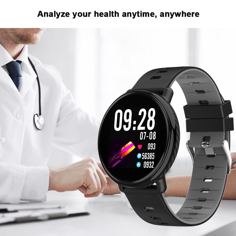 K1 1.3Inch Heart Rate Sleeping Monitor IP68 Waterproof Smartwatch(Black Gray)