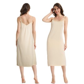 Trifolium Premium Cooling Full Slip for Women Petticoat 26 Inch Beige UK 18-20 Factory Label XL (1839-26IN-18-20-X-BG)