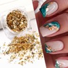 2 Bottles Gold Foil for Nails Golden Glitter Design Gold