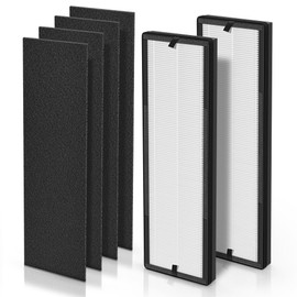 UASWPART NEA120 Filter Compatible with Eureka Air Puri-Fier NEA120 and Toshiba Air Puri-Fier CAF-W36USW, 2 H13 Grade True HEPA (NEA-F1) Filter and 4 Activated Carbon (NEA-C1) Filters