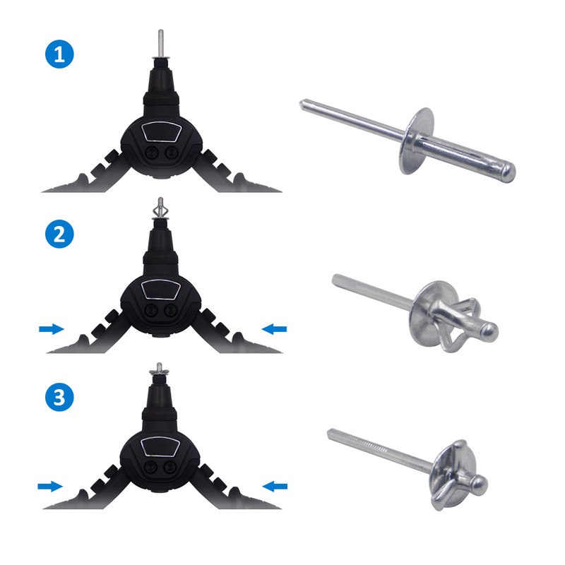 BESTYCHAO 60pcs Tri-Fold Exploding Large Head Aluminum Blind Rivet Pop