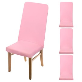 sourcing map 4Pcs Dining Room Chair Covers, 45-55cm Soft Stretch Removable Parson Chair Slipcover Seat Protector Cover for Home Kitchen Hotel Restaurant, Light Pink