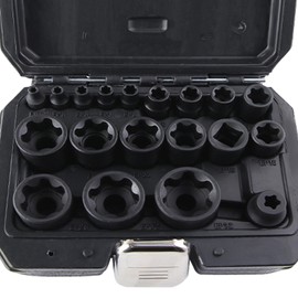 SPEEDWOX External Torque Socket Set 19Pcs EP Socket Set 1/2" 3/8" 1/4" Drive External Torx Plus Socket Set with Storage Case Female E-Torx Star Torque Socket Set