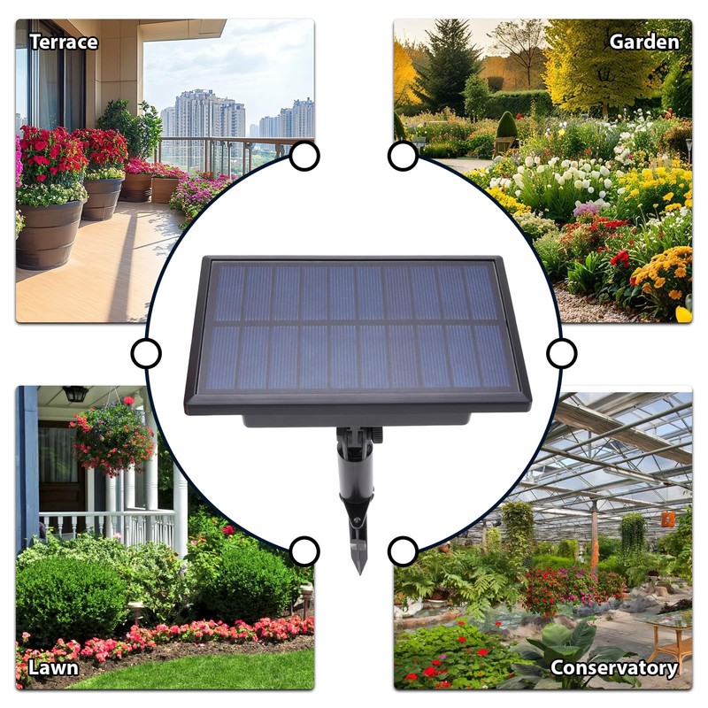 Solar Waterer, 33ft Hose Drip Irrigation Kit for 10 Potted