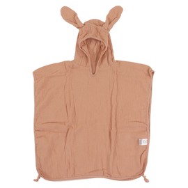 Children Hooded Towel Baby Cotton Absorbent Cute Cartoon Rabbit Ear Bath Towel for Beach Dusty Pink