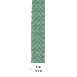 Halbach Seidenbänder Cotton Ribbon 10 mm x 30 m, Ribbons for Crafts Sold by the Metre, Fabric Ribbon for Decorations, Woven Ribbon 100% Cotton DIY Crafts, Bias Tape Sewing Work, Colour: Sage Green,