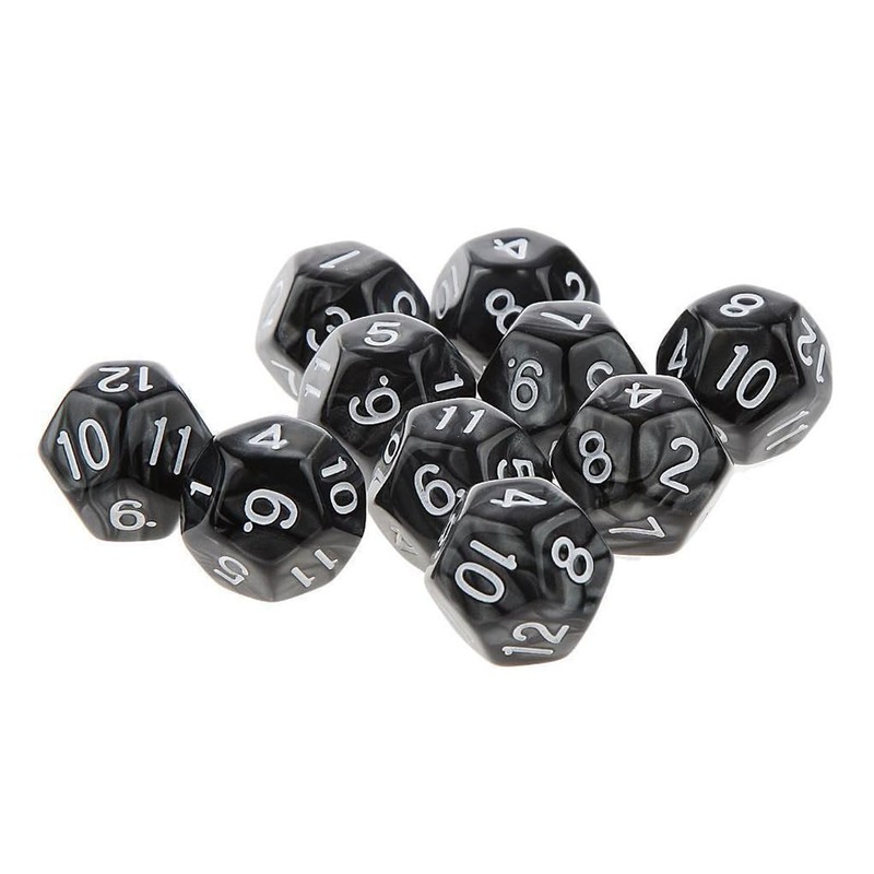 Yourandoll 10pcs Polyhedral Dice D12 Dice 12 Dice for Dungeons