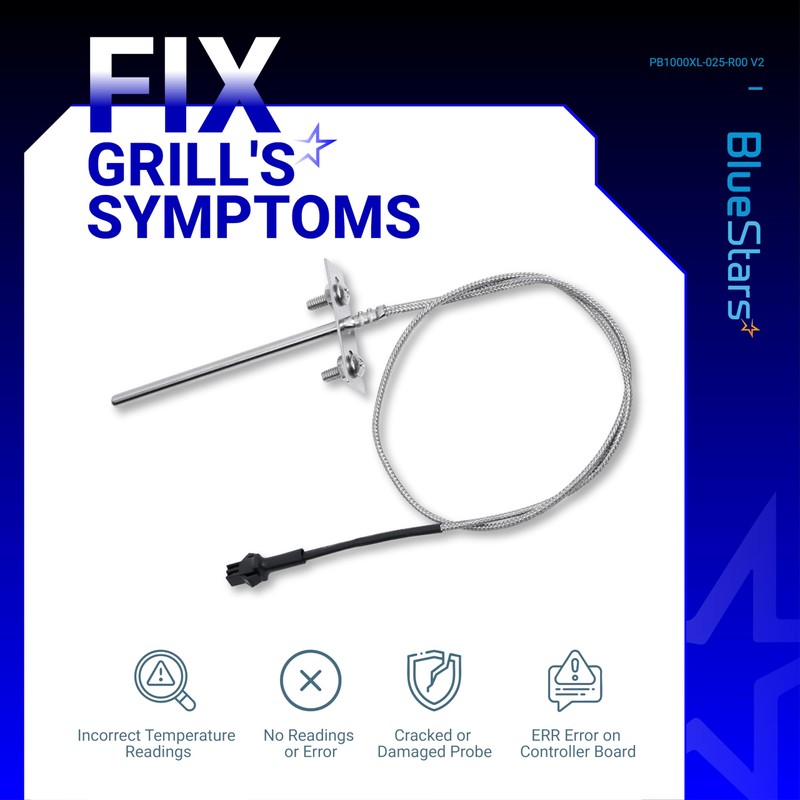 [Upgraded] BlueStars RTD Temperature Probe Sensor, Compatible with Pit Boss