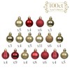Valery Madelyn Christmas Ornaments Set, 100ct Red and Gold Shatterproof