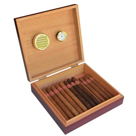 Cherry Finish Spanish Cedar Humidor with Magnet Seal and Humidifier Gel