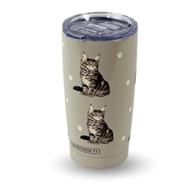 SERENGETI Maine Coon Tumbler 16 Oz. Stainless Steel, Vacuum Insulated Tumbler with Spill Proof Lid - 3D Print - Insulated Travel mug for Hot or Cold Drinks (Maine Coon Tumbler)
