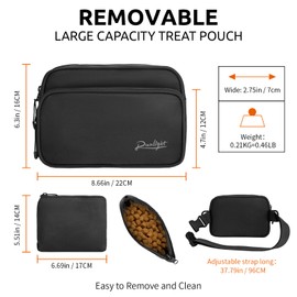 Runlight Treat Pouch for Dog Training,Dog Treat Pouch - Dog Treat Bags Training Pouch,Treat Pouches for Pet Training Waist Belt,Dog Waist Bag Black