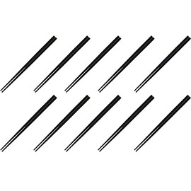 Fukui Craft Chopsticks PBT Resin Chopsticks, Made in Japan, Dishwasher Safe, Echizen Square Chopsticks, Black, 8.9 inches (22.5 cm), Made in Japan (10 Pairs)
