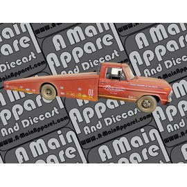 1970 F-350 Ramp Truck Red Primer (Rusted) Porkchop's Chop Shop 1/18 Diecast Model by Acme A1801416