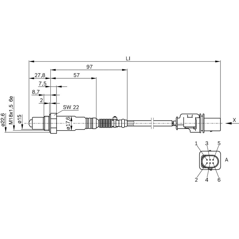 Bosch 0258017025 - Lambda sensor with vehicle-specific connector