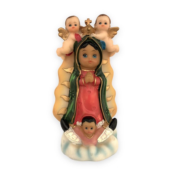 Virgen De Guadalupe 5" Inch Religious Figure Our Lady of Guadalupe