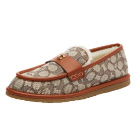 COACH Women's Forest Slipper, Cocoa/Burnished Amber, 7