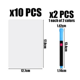 10Pcs Photo Frame Board, 2Pcs Erasable Pen, Transparent Acrylic Plate, Acrylic Card, Square Acrylic Drawing Board, Transparent Plastic Plate, Desktop Photo Album Display Board
