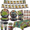 FVABO Graffiti Brick Wall Birthday Party Supplies for Retro 80s
