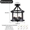 Black Flush Mount Ceiling Light Fixture, 4-Light Farmhouse Semi Flush