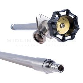 Midline Valve 8434P Sillcock Pipe Chrome Plated Brass Body Frost 1/2 inch PEX Connection and 3/4 inch Hose Bib Lead Free, 12