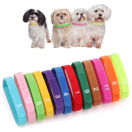 12 Pieces Newborn Puppy ID Collars with Numbers-Sized Adjustable Pet ID Collars for Kitten Puppy Multicolor Collar Soft Fabric for Whelping Supplies (Medium)