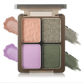 YiGuMy Matte & Shimmer Eyeshadow Palette - Waterproof Long-Lasting Neutral Browns, Champagne & Taupe Kit with Blending Brush, Travel Compact, High Pigment Creamy Shades (Floral Quest)
