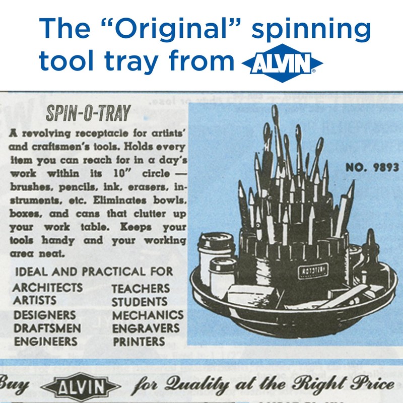 ALVIN, Spin-O-Tray, 9893-1, Rotating Desktop Receptacle, Art, Drafting, and Design