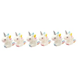 Abaodam 6 Piezas Decoración De Mesa Decoración De Velas Adornos para Topper De Escritorio Decoraciones De Boda Vela De Regalo Kids De Niñas Adorno para Niño Unicornio Mini