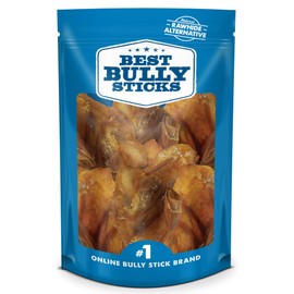 Best Bully Sticks Best Bully Sticks Pig Ears for Dogs - 12 Count (Pack of 1) - All-Natural, USA Baked and Packed, Single Ingredient, 100% Pork, Easily Digestible - Puppies, Small, Medium, Large