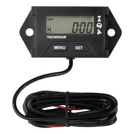 Yooreal Digital Maintenance Hours Meter Tachometer for 2 or 4 Stroke Small Gasoline Engine Lawn Tractor Generator Chainsaw Motorcycle Paramotor Outboards Motor